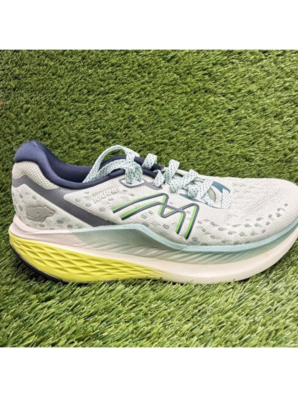 Karhu Mestari Run Men Size 8.5 Blue Green Yellow Athletic Running Shoes Sneakers